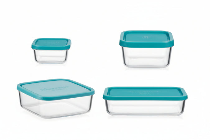 Contenitori Frigoverre Classic Rettangolari- - Cm.26X21 - Cl.300 - 4 Pezzi Bormioli