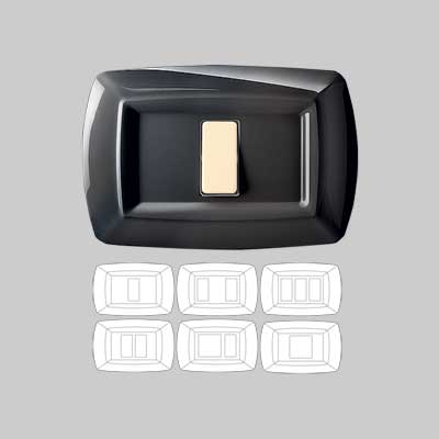 Placca Coprinterruttori 'Tondo' Nera 3 Moduli - Ec Elettrocanali