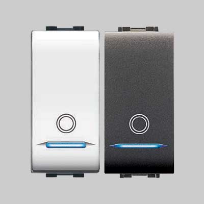 Pulsante Unipolare Illuminabile 'Mylife' 16Ax 250V - Grigio - Ec Elettrocanali