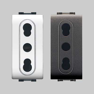 Presa Bivalente 'Mylife' 10/16A 250V 2P+T - Bianco - Ec Elettrocanali