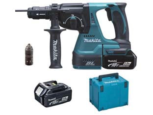 Tassellatore 3 Funzioni Sdsplus 2 Batterie Litio 18V (Dhr243Rtj) 2 Batterie ?Liion? Da 5,0 Ah Makita