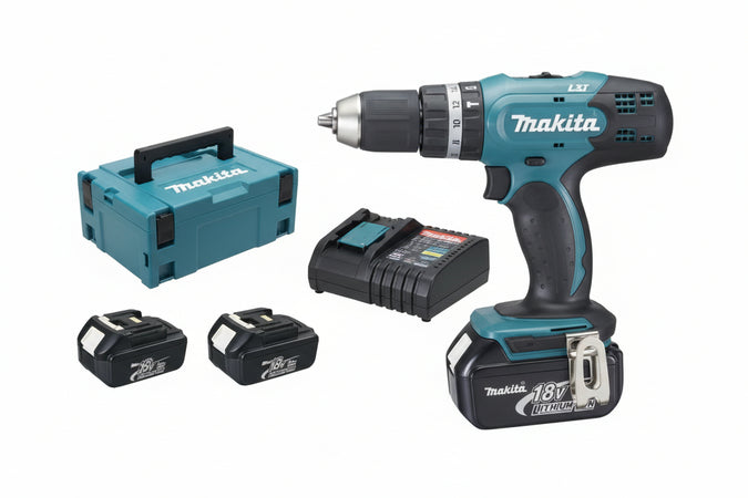 Trapano Avvitatore Percuss.2 Vel. 3 Batt. Litio 18V 3Ah (Dhp453Rf3J) 3 Batterie Da 3Ah Makita