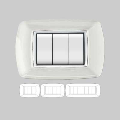 Placca Coprinterruttore Bianca 'Mylife' 7 Moduli - Ec Elettrocanali