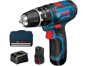 Trapano Avvitatore Percuss. 2 Batt. Litio 12V Mand. Mm.10 (Gsb 12V15) 2 Batterie Al Litio Da 2,0 Ah Bosch