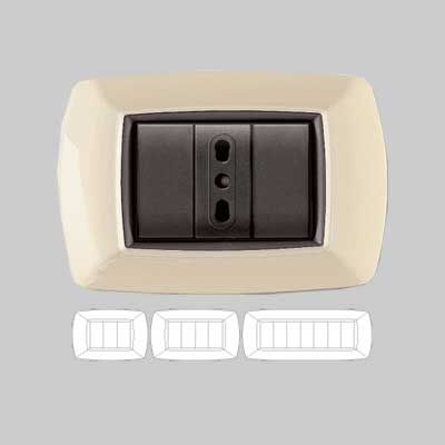 Placca Coprinterruttore Avorio 'Mylife' 3 Moduli - Ec Elettrocanali