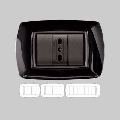 Placca Coprinterruttore Nera 'Mylife' 7 Moduli - Ec Elettrocanali