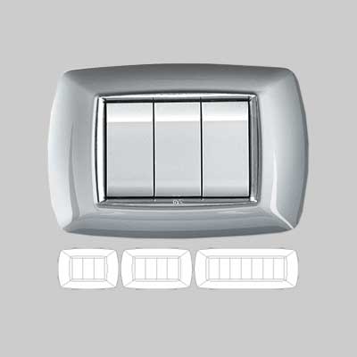 Placca Coprinterruttore In Alluminio Chiaro 'Mylife' 7 Moduli - Ec Elettrocanali