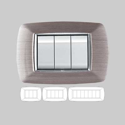 Placca Coprinterruttore In Acciaio Satinato 'Mylife' 4 Moduli - Ec Elettrocanali