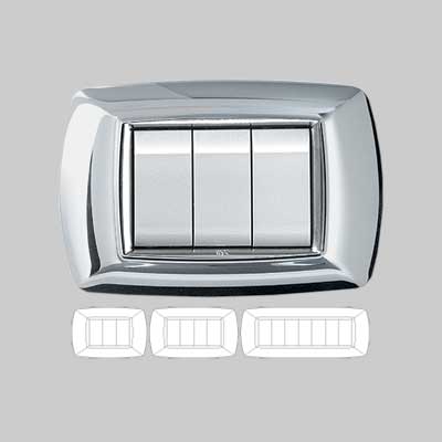 Placca Coprinterruttore Cromo 'Mylife' 7 Moduli - Ec Elettrocanali