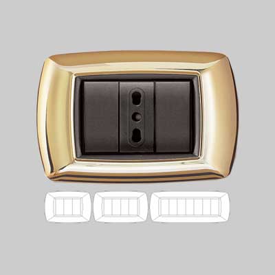 Placca Coprinterruttore Oro 'Mylife' 3 Moduli - Ec Elettrocanali