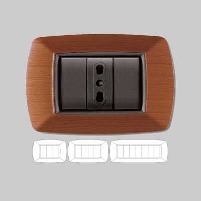 Placca Coprinterruttore Legno Chiaro 'Mylife' 3 Moduli - Ec Elettrocanali