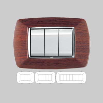 Placca Coprinterruttore Legno Scuro 'Mylife' 7 Moduli - Ec Elettrocanali