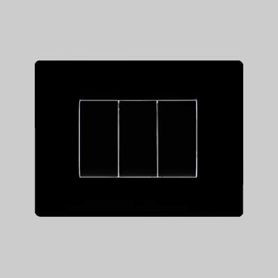 Placca Coprinterruttore Nera 'Mylife Q' 7 Posti - Ec Elettrocanali