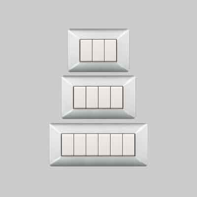 Placca Coprinterruttore In Alluminio Chiaro 'Easy' 4 Posti - Ec Elettrocanali