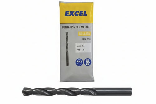 Punte Hss Rullate Per Ferro- - Ø Mm.7 - 10 Pezzi Excel