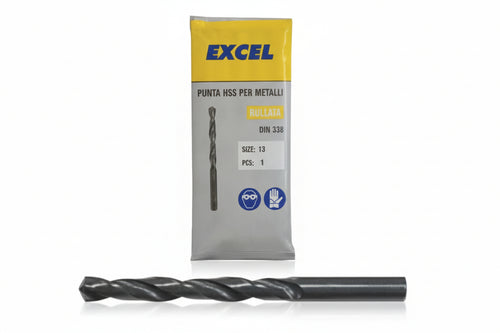 Punte Hss Rullate Per Ferro- - Ø Mm.13 Codolo Ridotto Mm.10 - 5 Pezzi Excel