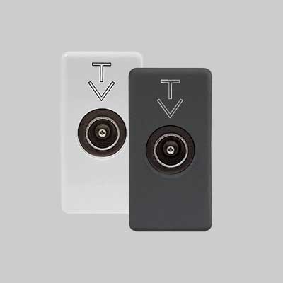 Presa Coassiale Tv Maschio 'System' Passante 5Db - Nero - Gewiss