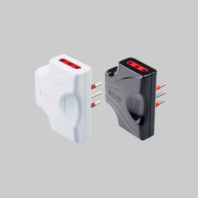 Adattatore Triplo Extrapiatto 10A Rosi 2P+T - Prese 10A 2P+T, Col. Nero - Rosi