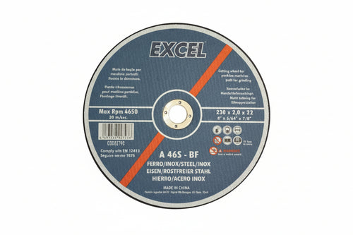 Dischi Da Taglio Sottile Centro Piano Per Ferro/Inox Ø Mm.230- - Ø Mm.230X2,0 Foro 22,2 Da Taglio Per Ferro/Inox - 10 Pezzi Excel