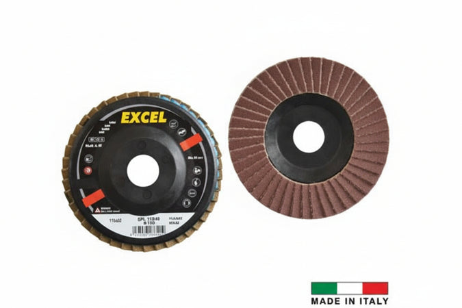 Dischi Lamellari Da Sgrosso Al Corindone- - Ø Mm.115 Foro 22 Grana 100 - 10 Pezzi Excel