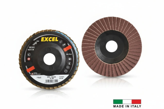 Dischi Lamellari Da Sgrosso Al Corindone- - Ø Mm.115 Foro 22 Grana 120 - 10 Pezzi Excel