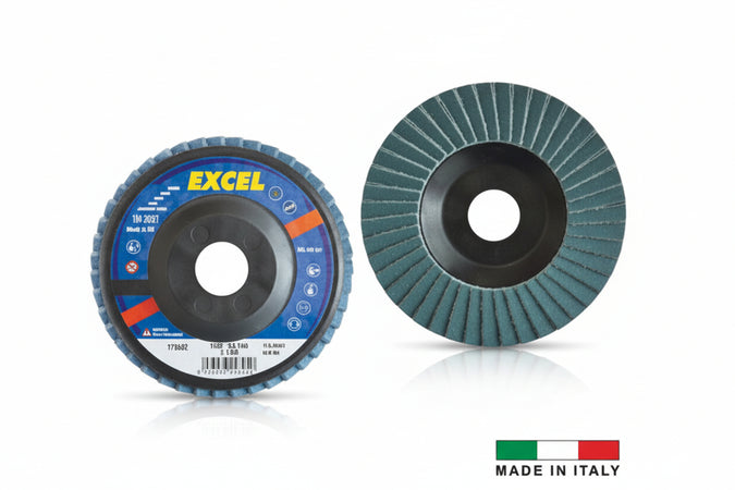 Dischi Lamellari Da Sgrosso Allo Zirconio- - Ø Mm.115 Foro 22 Grana 60 - 10 Pezzi Excel