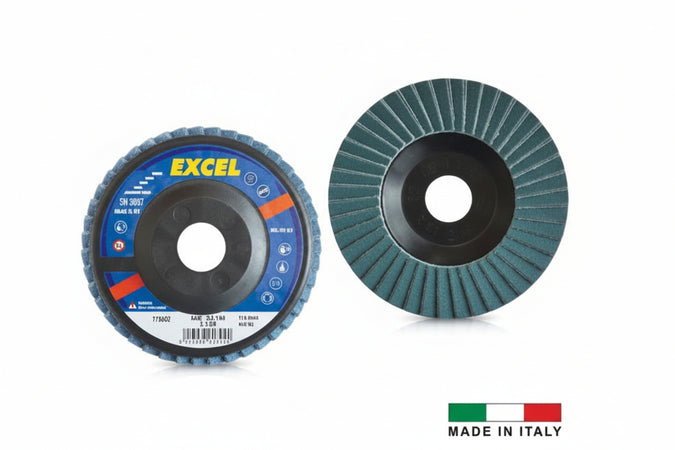 Dischi Lamellari Da Sgrosso Allo Zirconio- - Ø Mm.115 Foro 22 Grana 120 - 10 Pezzi Excel