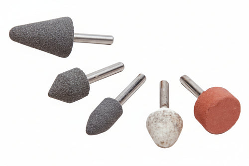 Molette Abrasive In Ceramica- In Set Da 5 Pz. Assortite, Con Codolo Ø Mm.6 - 1 Blister