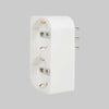 Adattatore Schuko Doppio Salvaspazio 16A 2P+T - Presa 16A 2P+T - Col. Bianco - Electraline