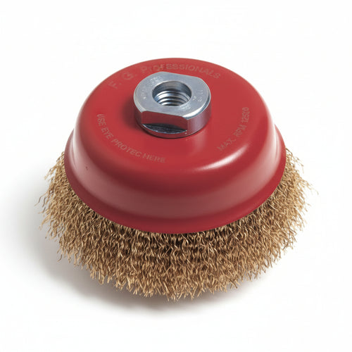 Spazzola A Tazza Fili Acciaio Per Smerigliatrice Extra- - Ø Mm.65 Foro Filettato 14 Ma - 6 Blister Excel