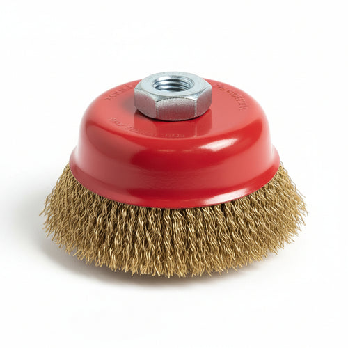 Spazzola A Tazza Fili Acciaio Per Smerigliatrice Extra- - Ø Mm.100 Foro Filettato 14 Ma - 2 Blister Excel