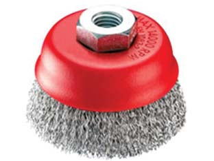 Spazzola A Tazza Fili Acciaio Zincato Per Smerigliatrice- - Ø Mm.80 Foro Filettato Mm.14 Ma - 2 Pezzi Excel