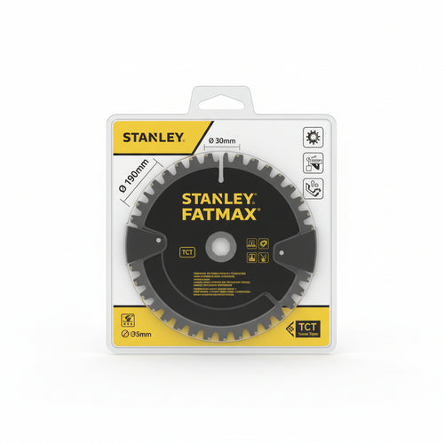 Disco Lama Widia Per Legno Per Sega Circolare- - Ø Mm.190 Foro 16 Denti 18 (Sta15370) - 1 Blister Stanley