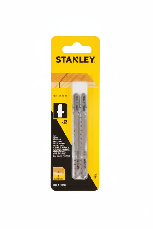 Set 2 Lame Fresate Per Seghetto Alternativo Per Legno- - Mm.100X2.0 Fine (Sta21042) - 1 Blister Stanley