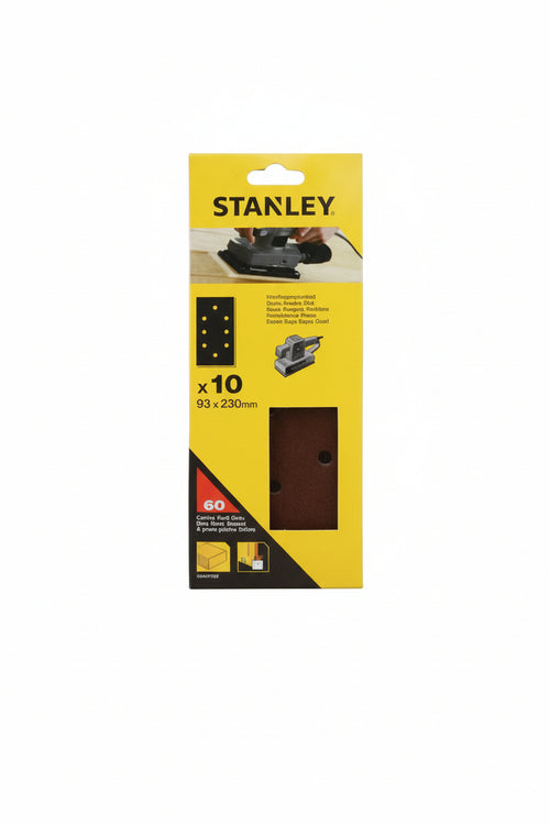 Set 10 Fogli Abrasivi Per Levigatrice Orbitale- - Grana 150 (Sta31110) - 1 Blister Stanley
