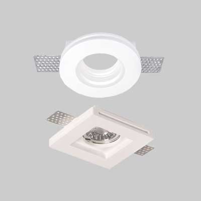 Portafaretto Incasso In Gesso Con Rete Mod. Quadrato - 100X100X27 Mm