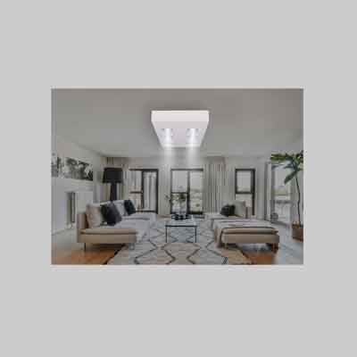 Lampadario Preassemblato In Cartongesso 6 Faretti, Cm 39X87X10H