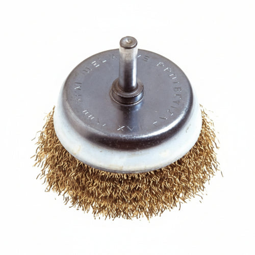 Spazzola A Tazza Fili Acciaio Per Trapano- - Ø Mm.50 Codolo Mm.6 Pg 480.00 - 5 Blister Pg