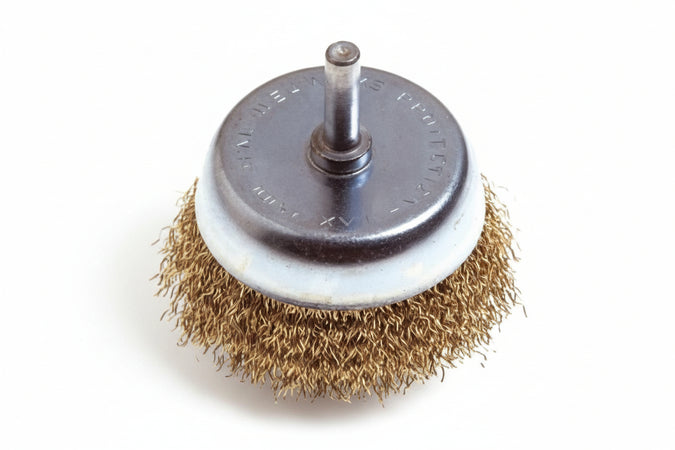 Spazzola A Tazza Fili Acciaio Per Trapano- - Ø Mm.85 Codolo Mm.6 Pg 485.20 - 2 Blister Pg