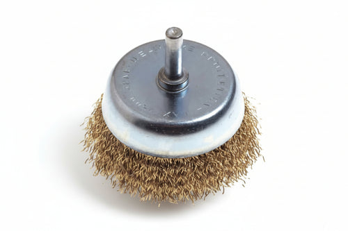 Spazzola A Tazza Fili Ottone Per Trapano- - Ø Mm.50 Codulo Mm.6 Pg 495.00 - 2 Blister Pg