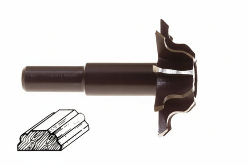 Fresa Per Profilo Mezzo Tondo Esterno- - 45 ° Ee ¸ Mm.35 Codolo Mm.8 Per Il Legno Pg 361.00 - 1 Blister Pg