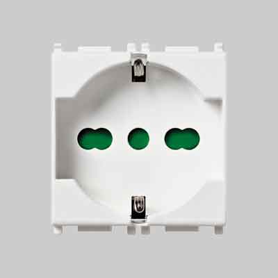 Presa Italiana/Tedesca 'Plana' Vimar 10/16A 250V 2P+T - Col. Bianco - Vimar