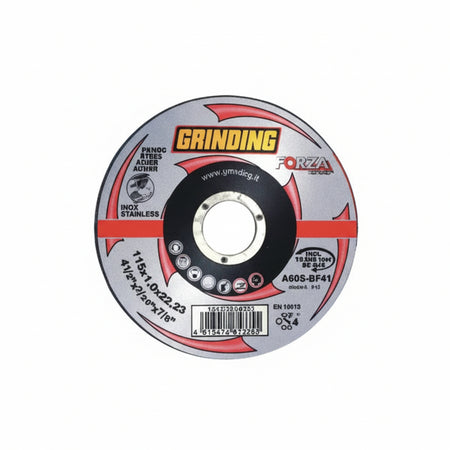 Dischi Da Taglio Sottile Centro Piano Per Ferro/Inox Forza Ø Mm.115- - Ø Mm.115X1,6 Foro 22,2 Da Taglio Per Ferro/Inox - 55 Pezzi Grinding