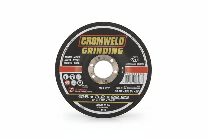 Dischi Da Taglio Centro Depresso Per Ferro Ø Mm.125- - Ø Mm.125X3,2 Foro 22,2 Da Taglio Per Ferro - 10 Pezzi Grinding