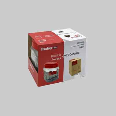 Tassello Con Vite 'Sx' In Barattolo Sx 6S - Barattolo 200 Pezzi + Ricarica Eco 200 Pezzi - Fischer