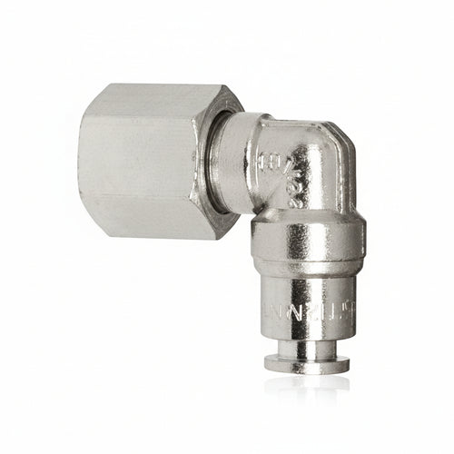 Raccordo ?L? Girevole Innesto Automatico Filettato Femmina Cilindrica- - Attacco Cilindrico 1/4F Ø Mm.8 Art.50/Cg F - 5 Pezzi Ani