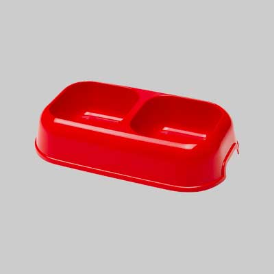Ciotola Doppia Per Cani E Gatti 'Party' Cm 26X15X5,6H - 0,7 Lt - Ferplast