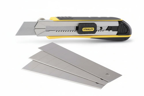 Cutter Grande Fatmax Mm.25 Con Guida In Acciaio Inox E 4 Lame- - Mm.215 (0-10-486) - 2 Pezzi Stanley