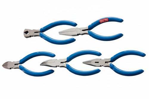 Pinza Per Elettronica In Kit 5 Pezzi- - Mm.120 In Acciaio, Manici Isolati, In Blister - 1 Blister