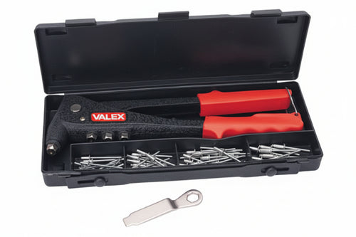 Rivettatrice Con 4 Teste Intercambiabili Kit In Blister Con Rivetti Assortiti